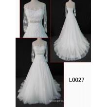 Manches longues robe de mariée en dentelle de mode